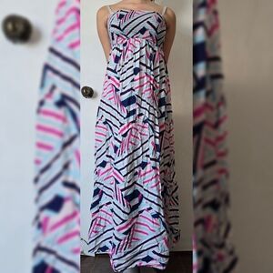 Harper Zoe Strapless Geometric Maxi Dress Sz XS